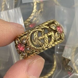 Gold and Pink Designer Ring